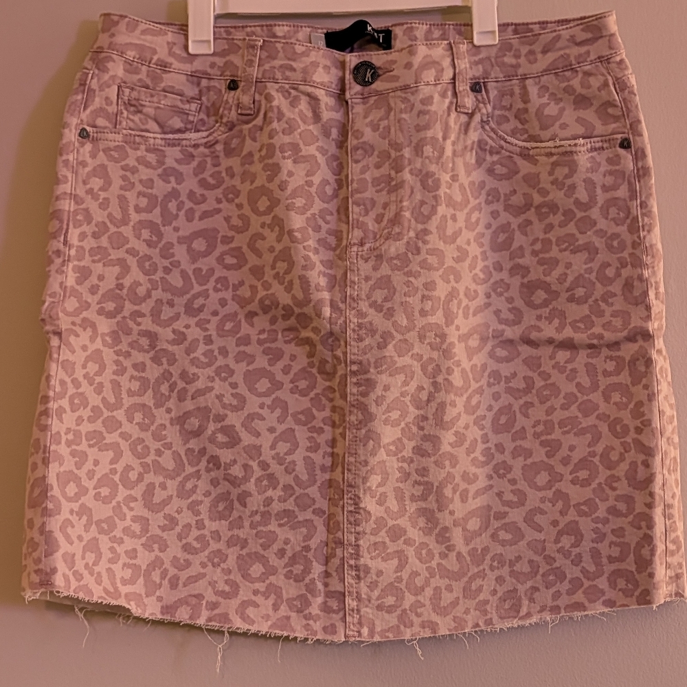 Kut from the Kloth Pink Leopard Mini Skirt